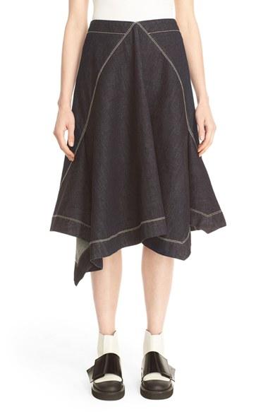 Women's Marni Asymmetrical Front Denim Skirt