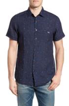 Men's Rodd & Gunn Renforth Regular Fit Dot Linen Sport Shirt - Blue