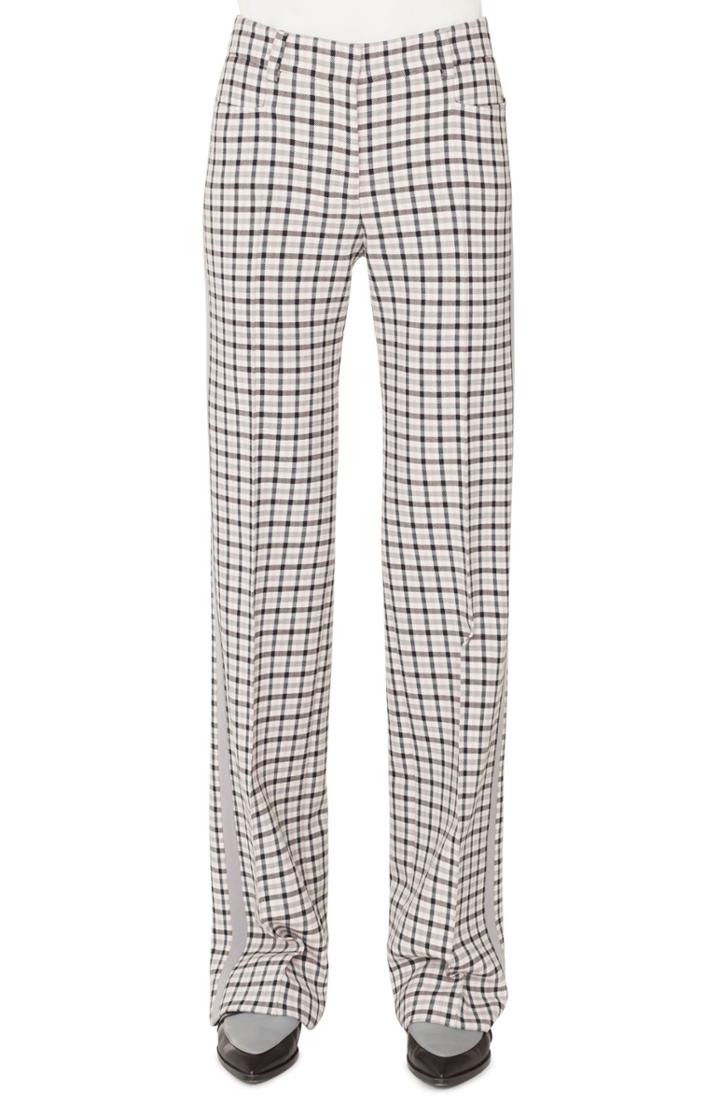 Women's Akris Punto Mikka Side Stripe Checked Trousers