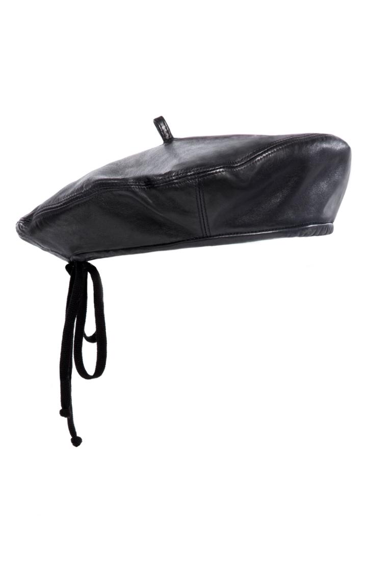 Women's Eric Javits Kate Leather Beret -