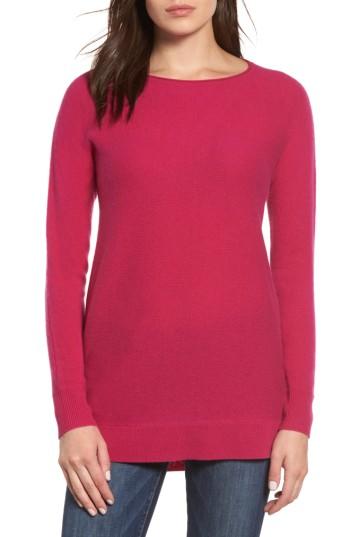 Women's Halogen High/low Wool & Cashmere Tunic Sweater - Pink