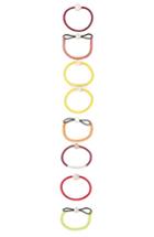 By Lilla Stacks Set Of 8 Hair Elastics, Size - Red