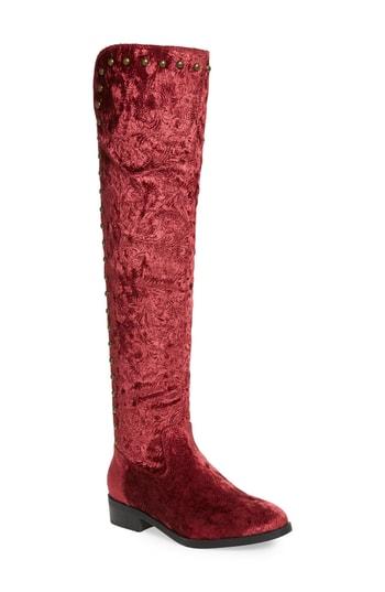 Women's Very Volatile Akita Studded Over The Knee Boot M - Burgundy