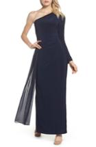 Women's Vince Camuto Chiffon Overlay One-shoulder Gown - Blue