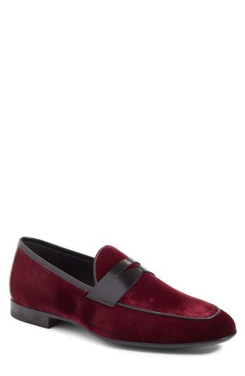 Men's Magnanni Dorado Penny Loafer M - Burgundy