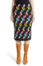 Women's Missoni Multi Knit Pencil Skirt Us / 38 It - Black
