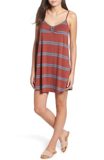 Women's Rvca Downer Stripe Sundress - Red