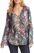 Women's Karen Kane Painted Floral Bell Sleeve Top