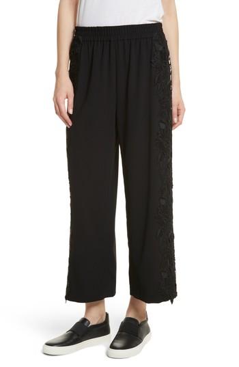 Women's Alice + Olivia Benny Side Lace Crop Pants - Black