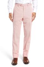 Men's Jb Britches Flat Front Stripe Cotton Blend Trousers R - Red