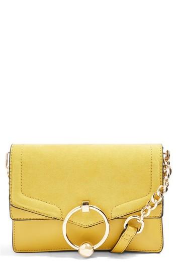 Topshop Seline Faux Leather Crossbody Bag - Yellow