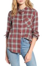 Women's Bp. Melange Flannel Shirt, Size - Burgundy