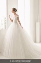 Women's Rosa Clara Neira Off The Shoulder Lace & Tulle Gown, Size In Store Only - Beige