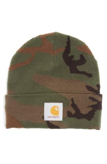 Men's Carhartt Work In Progress Camo Knit Cap - Green