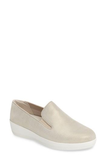 Women's Fitflop(tm) Houndstooth Superskate Sneaker .5 M - Beige