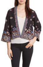 Women's Joie Brianny Embroidered Cardigan - Black