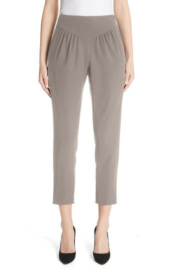 Women's Emporio Armani Yoke Waist Crop Pants Us / 40 It - Grey