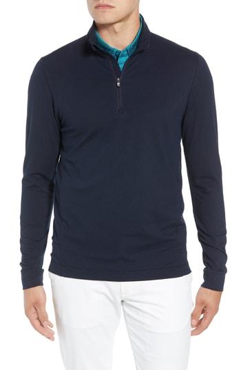 Men's Cutter & Buck Advantage Regular Fit Drytec Mock Neck Pullover - Blue