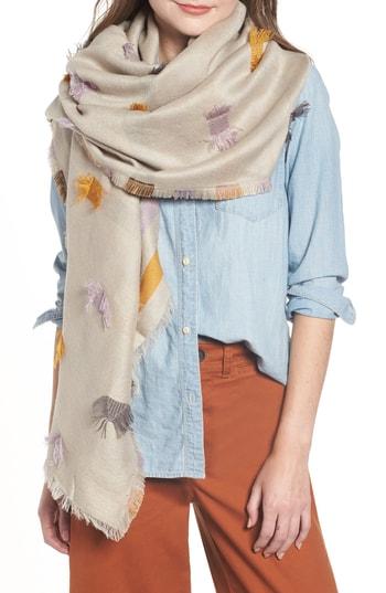 Women's Madewell Fringe Stripe Jacquard Scarf