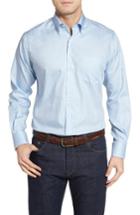 Men's Peter Millar Crown Soft Gingham Fit Sport Shirt, Size Small - Blue