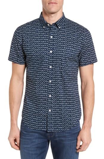 Men's Bonobos Slim Fit Short Sleeve Print Sport Shirt - Blue
