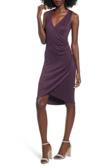 Women's Leith Melange Wrap Dress, Size - Purple