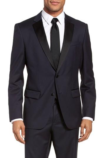 Men's Boss Hence Cyl Trim Fit Wool Dinner Jacket R - Blue