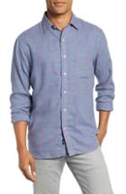 Men's Faherty Ventura Trim Fit Windowpane Sport Shirt, Size - Blue