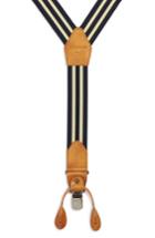 Men's Magnanni Double Line Suspenders, Size - Navy / Yellow