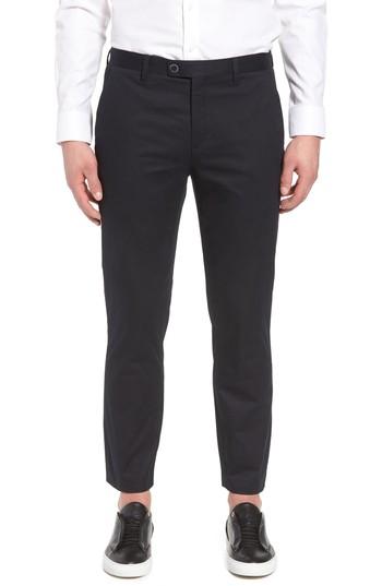 Men's Ted Baker London Cliftro Flat Front Stretch Cotton Pants R - Blue