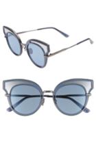 Women's Bottega Veneta 49mm Cat Eye Sunglasses - Blue