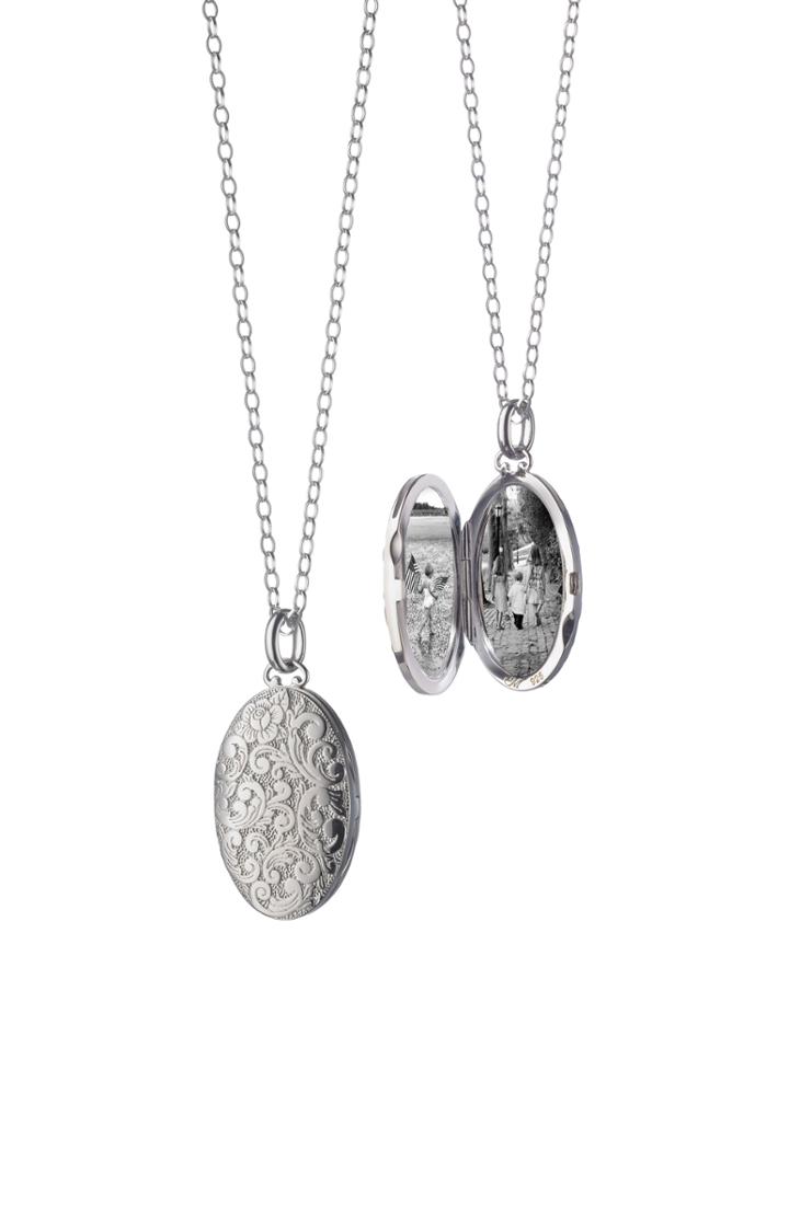 Women's Monica Rich Kosann Floral Pattern Locket Necklace