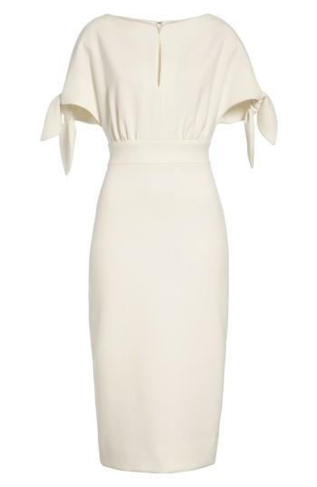 Women's Lela Rose Tie Sleeve Wool Blend Sheath Dress