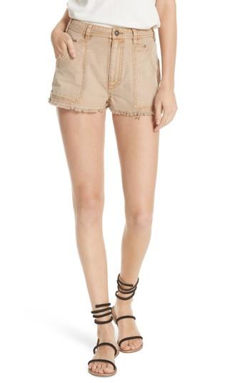 Women's Free People Get Far Out Cutoff Shorts - Beige