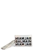 Balmain Mirrored Logo Leather Crossbody - Metallic