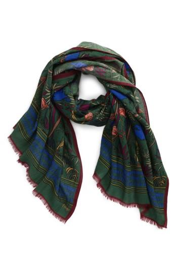 Men's Drakes Jungle Print Wool Scarf
