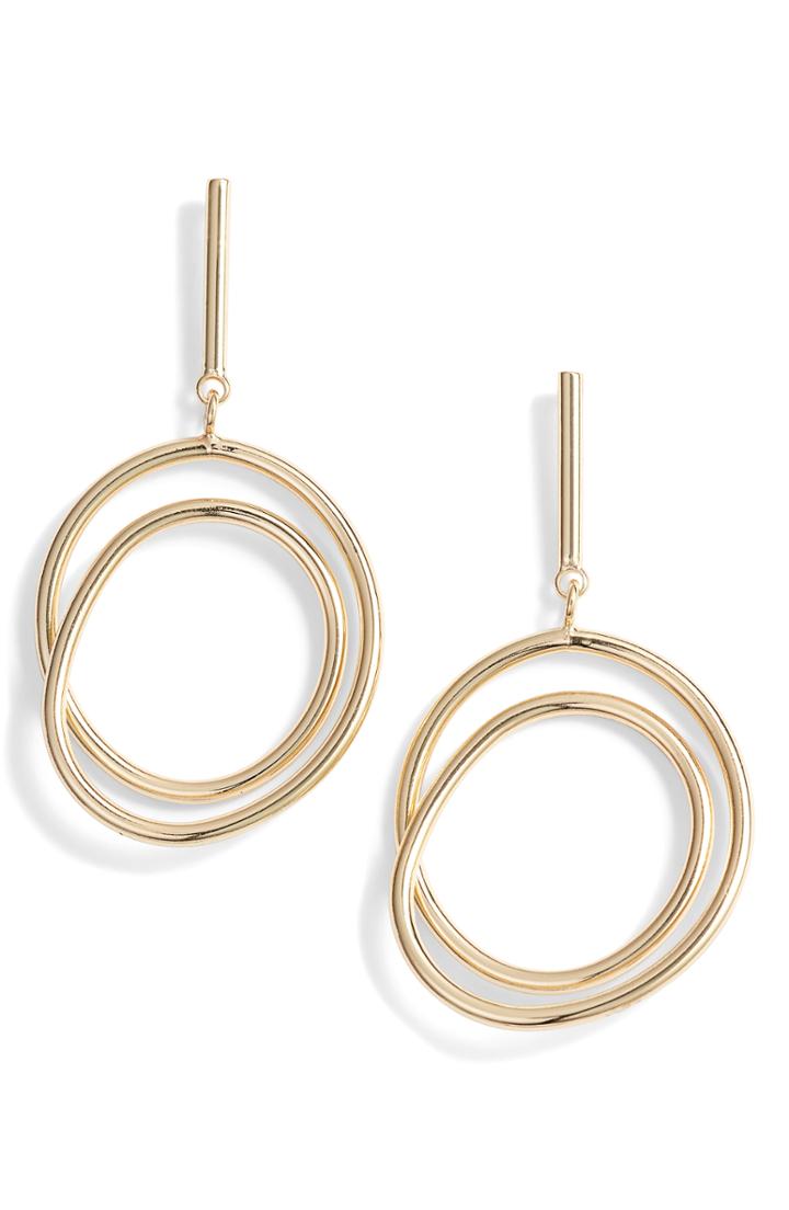 Women's Halogen Swirled Circle Drop Earrings