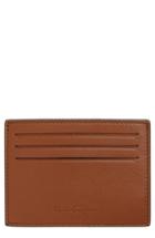 Men's Salvatore Ferragamo Leather Card Case - Brown