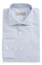 Men's Canali Trim Fit Print Dress Shirt - Blue