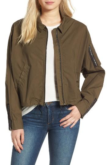 Women's James Perse Dolman Sleeve Bomber Jacket - Green