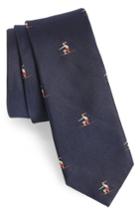 Men's Vineyard Vines Christmas Surfer Silk Skinny Tie, Size - Blue