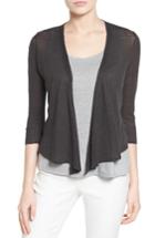 Petite Women's Nic+zoe '4-way' Convertible Three Quarter Sleeve Cardigan P - Red