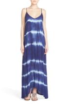 Women's Fraiche By J Border Print Crepe A-line Maxi Dress - Blue