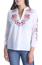 Women's Kut From The Kloth Kat Embroidered Lace Detail Blouse - White