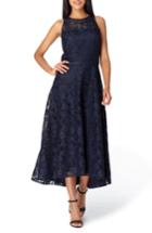 Women's Tahari Floral Embroidery Sleeveless Midi Dress - Blue