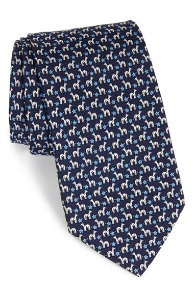 Men's Salvatore Ferragamo Zebra Print Silk Tie