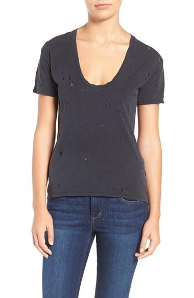 Women's Joe's Jeans Gilles Destroyed Silk Blend Tee