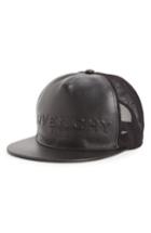 Men's Givenchy Leather Front Trucker Cap - Black