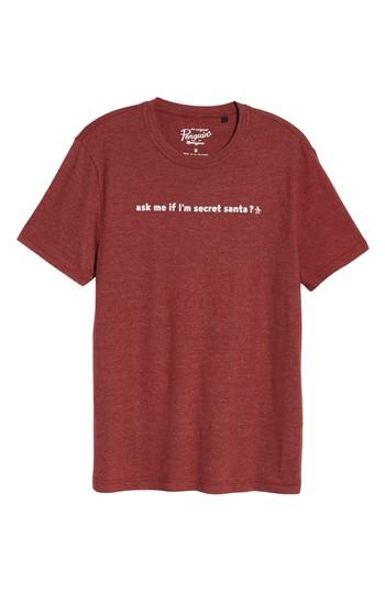 Men's Original Penguin Secret Santa T-shirt, Size - Red