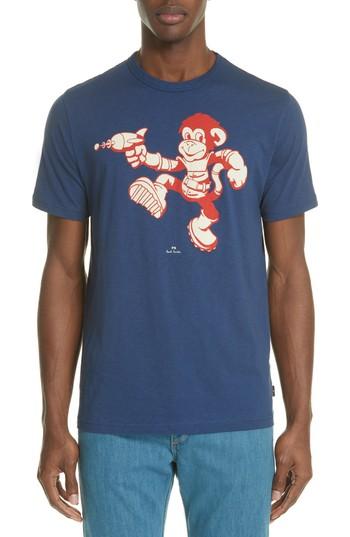 Men's Ps Paul Smith Space Monkey Graphic - Blue